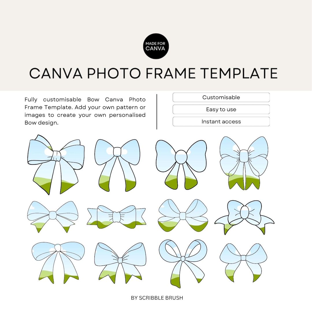 Canva Photo Frame Template, Bows Photo Frames Canva Templates, Add Your ...