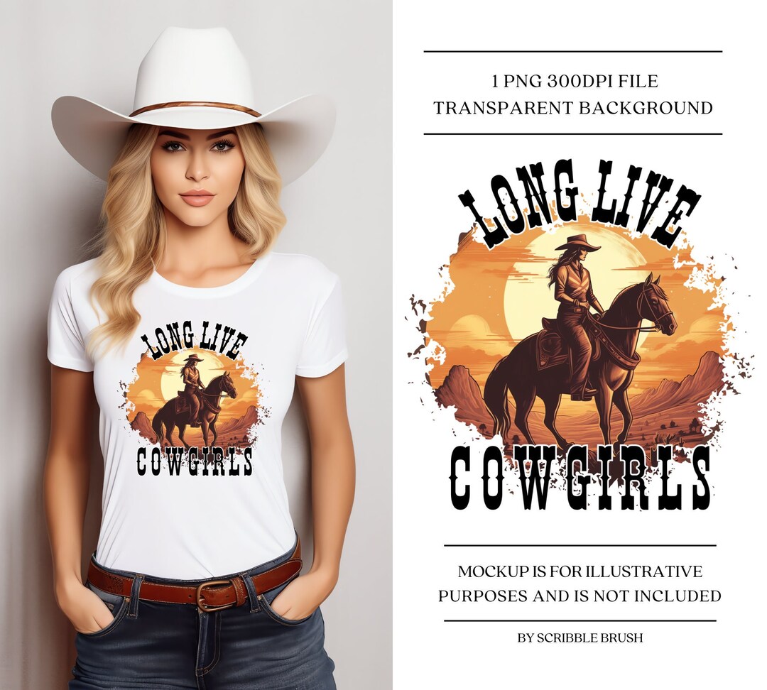 Long Live Cowgirls Tshirt Design, Vintage Cowgirl, Retro Western ...
