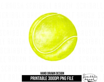 Tennis Ball Sublimation Design: Sport PNG Clipart (Digital Download)