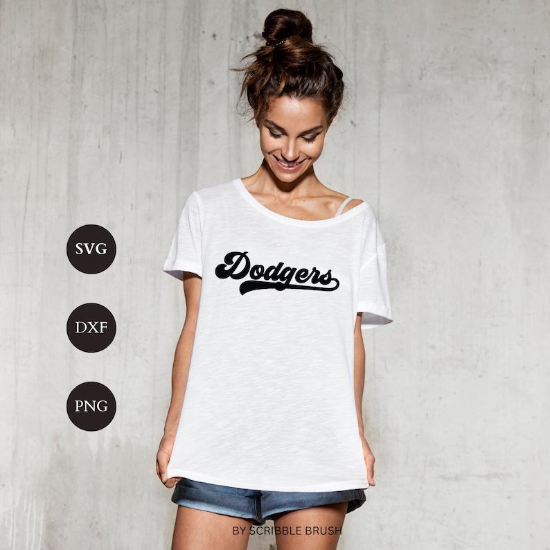 Dodgers Baseball Team svg cut files, Dodgers svg, Game day, Printable PNG, Laser Engraving DXF, Baseball Shirt, sweatshirt, jersey, Baseball mom, mama, dad, white sport shirt mockup