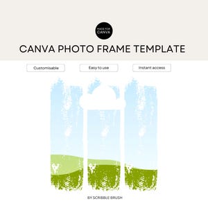 Distressed Grunge Brush Stroke Photo Frame Canva Template (Digital Download)