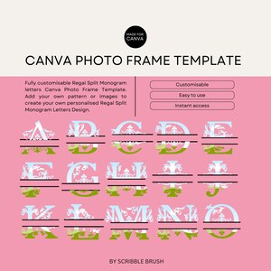 Split Regal Monogram Canva Template Photo Frame, Add Your Own Photo ...