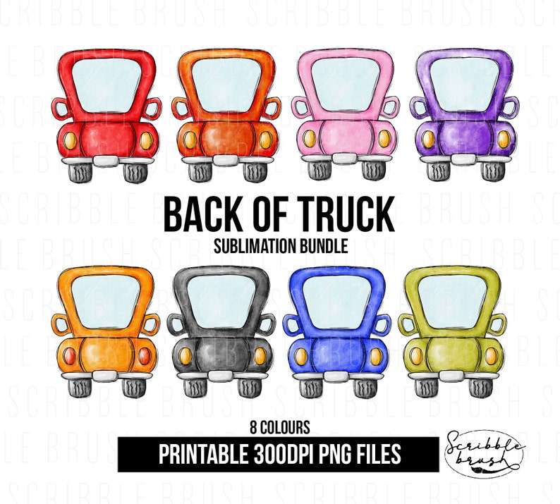 Colourful Vintage back of truck sublimation PNG designs, old truck printable PNG, DTG
