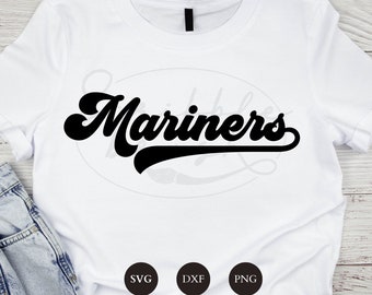 Mariners svg, Baseball svg, Retro-Shirt Png, Jersey svg-Dateien für Cricut, Silhouette, Brother, Gravur dxf-Dateien, digitaler Download
