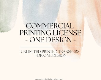 Commercial Printing License: Unlimited Transfers for One Design