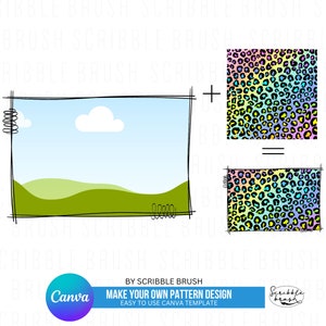 Doodle Rectangle Canva Frame Template: Sketchy Photo Fill (Digital Download)