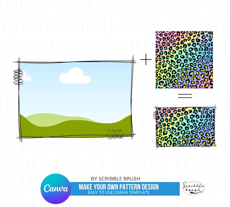 Doodle Rectangle Canva Frame Template: Sketchy Photo Fill (digital ...