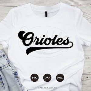 Orioles Svg, Orioles Baseball Svg, Orioles Retro Shirt Png, Orioles Jersey Svg file per Cricut, Silhouette, Brother, file dxf per incisione
