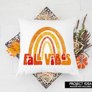 Retro Rainbow Fall Vibes sublimatie PNG-ontwerp, herfst herfst afdrukbare PNG, digitale download, afdrukbare Groovy Fall Rainbow DTG, HTv