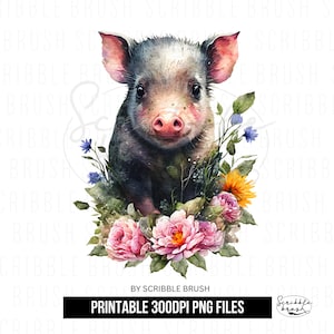Baby Pig Clipart, Sublimation PNG, Piglet PNG Design, Printable PNG, Digital Download