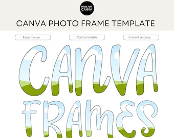 Make Your Own Doodle Alpha Canva Photo Frame Template, Add Your Own Pattern Monogram, Create Your Own Drag and Drop Blank Letters Frames