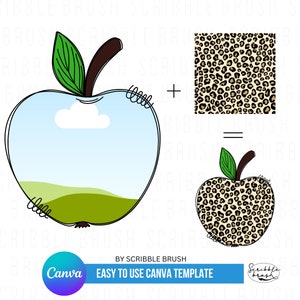 Apple Canva Vorlage Fotorahmen, Fügen Sie Ihren eigenen Fotorahmen hinzu, Canva Ziehen und ablegen Vorlage, Lehrer Canva Apple-Fotorahmen-Design