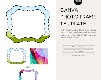 Canva Frame Template, Canva Decorative Frame, Editable Photo Fill Alphabet, Create Your Own Drag and Drop Canva Digital Photo Frames