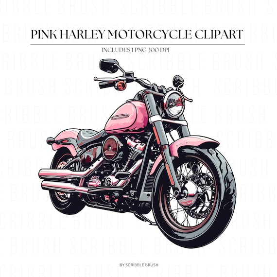 Pink Harley Motorcycle PNG Sublimation Design, Girl Biker Shirt Design, Biker Wife Gift Harley Motorbike Clipart, Printable Motorbike PNG