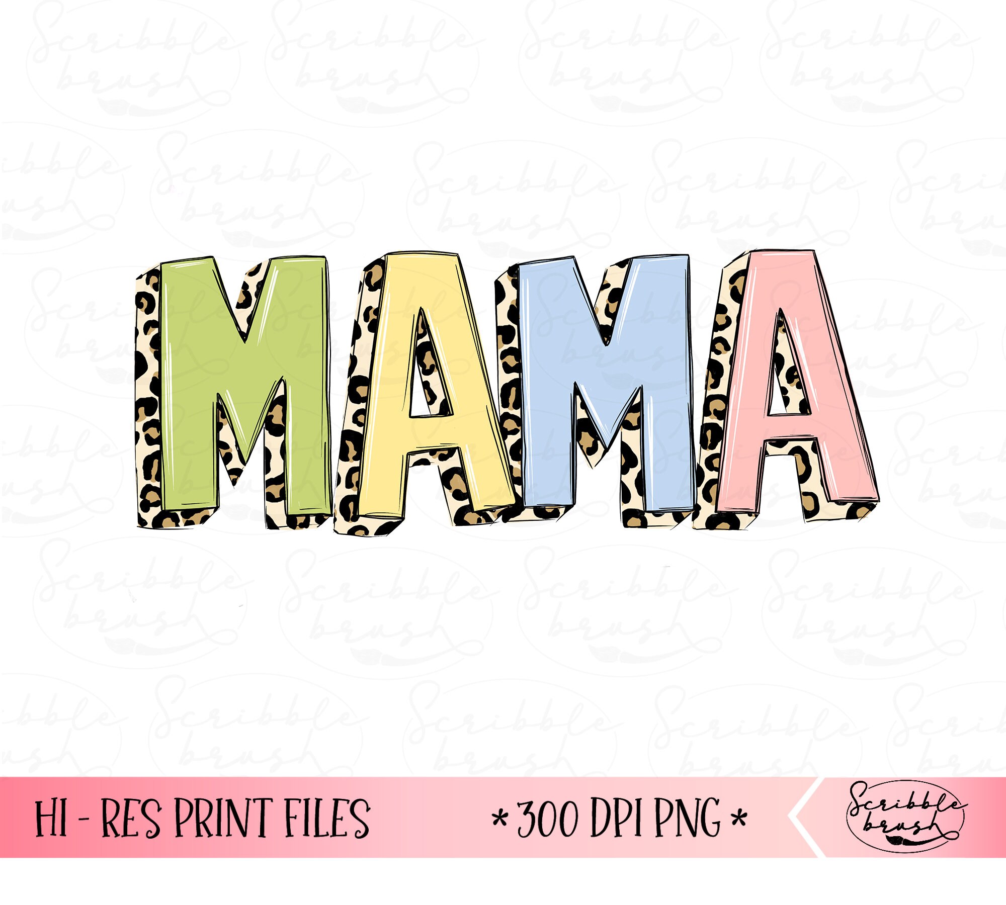Leopard Print Mama Sublimation PNG Hand Drawn Mama PNG - Etsy