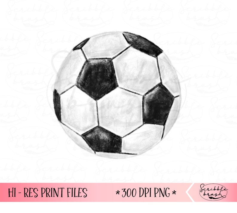 Hand drawn watercolour soccer ball for sublimation and direct to garment printing