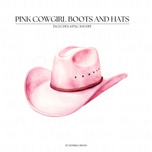 Pink cowgirl hat PNG Clipart, Watercolor Clipart, western girl clipart, cowboy hat