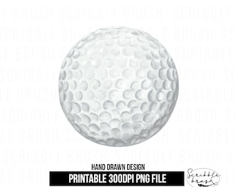 Watercolor Golf Ball PNG: Sport Sublimation Design (Digital Download)