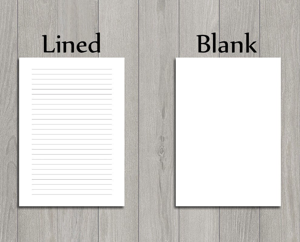 Letter writing set. Lined digital notepad paper sheets A4 / Etsy
