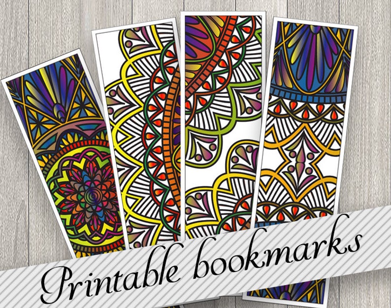mandala bookmarks to print printable bookmarks set of 4