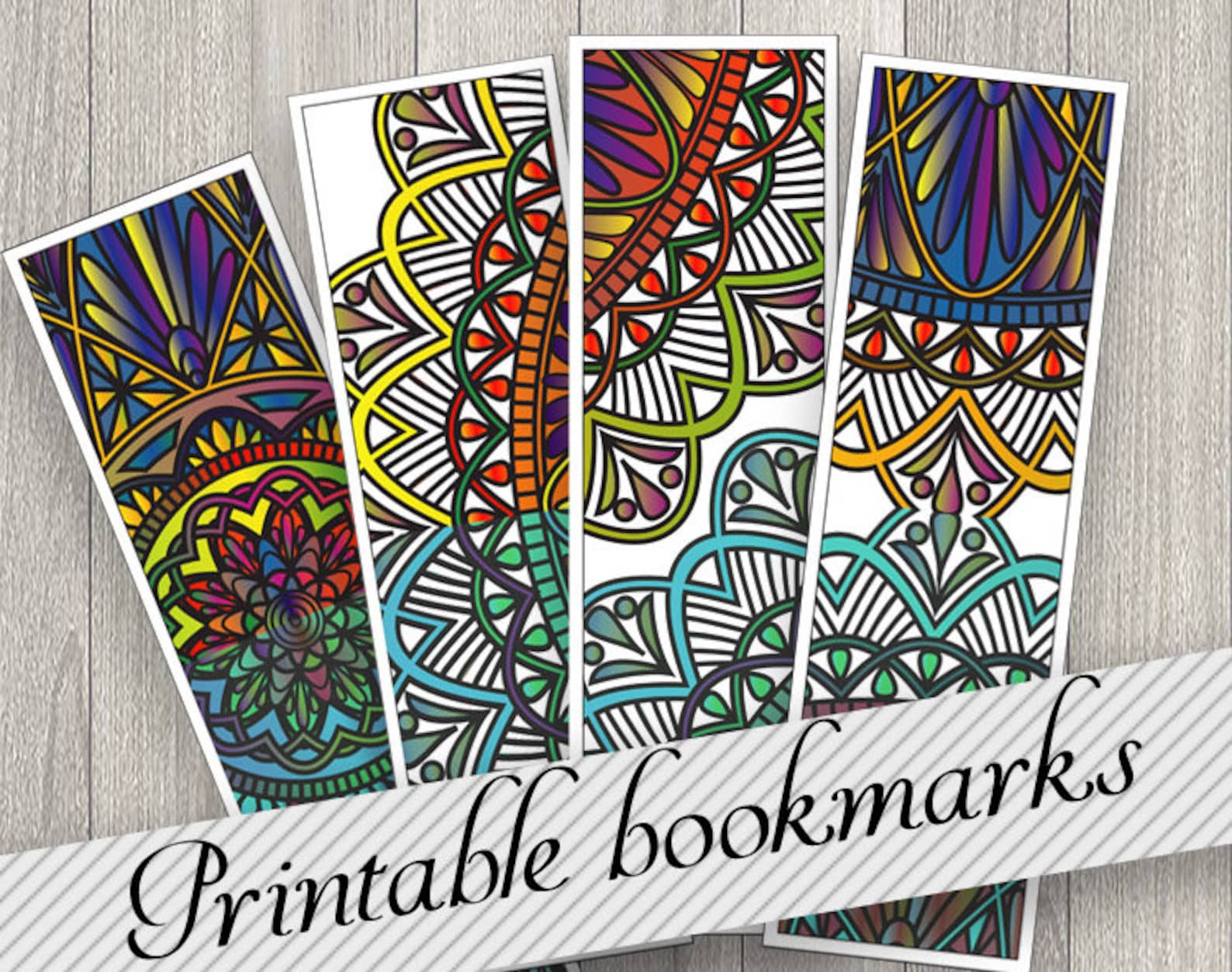 Beautiful Bookmarks. Mandala Bookmarks to Print. Unique Etsy