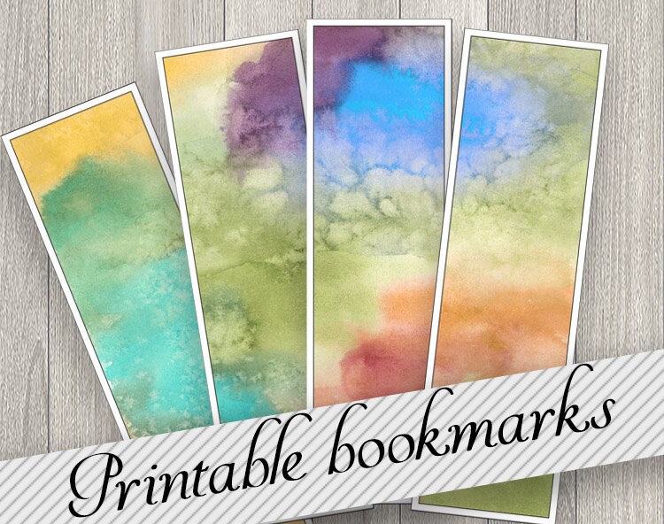 watercolor bookmarks for books diy printable bookmarks etsy norway