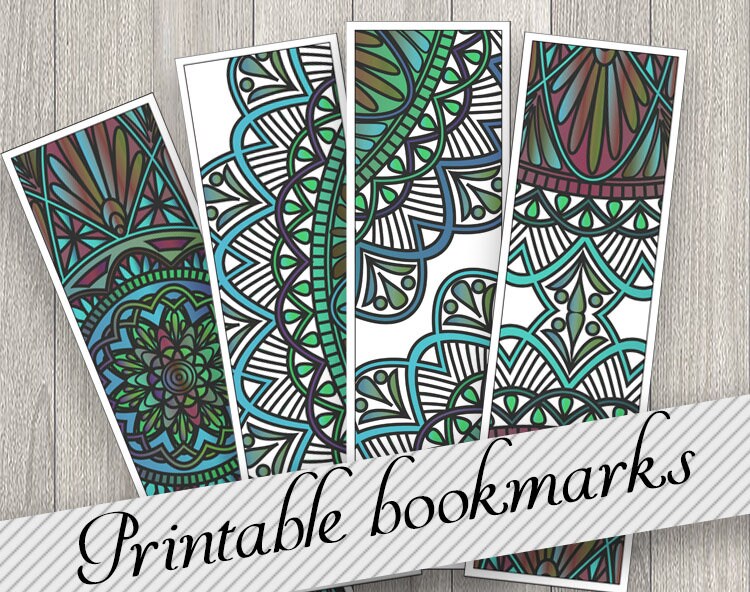 unique bookmarks digital download pdf mandala bookmarks to etsy