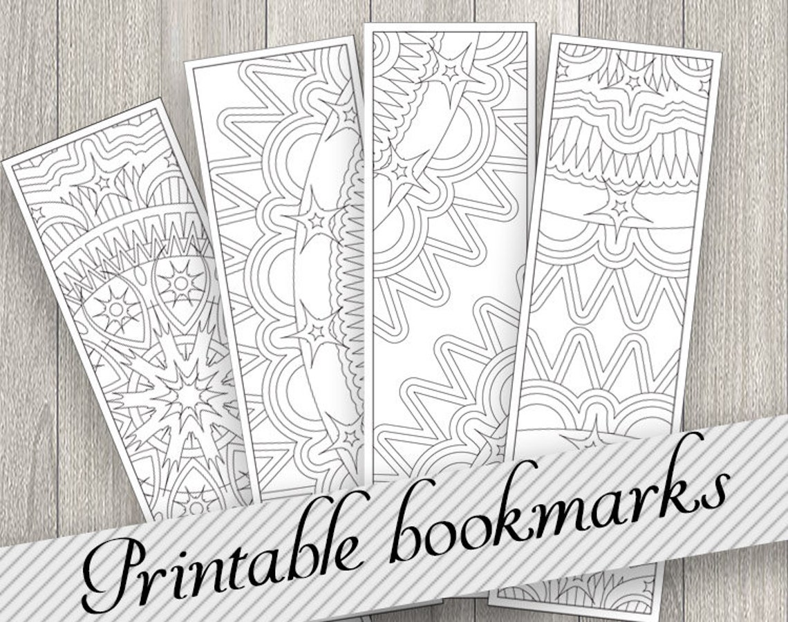 unique bookmarks set of 4 pcs coloring mandala bookmarks to etsy