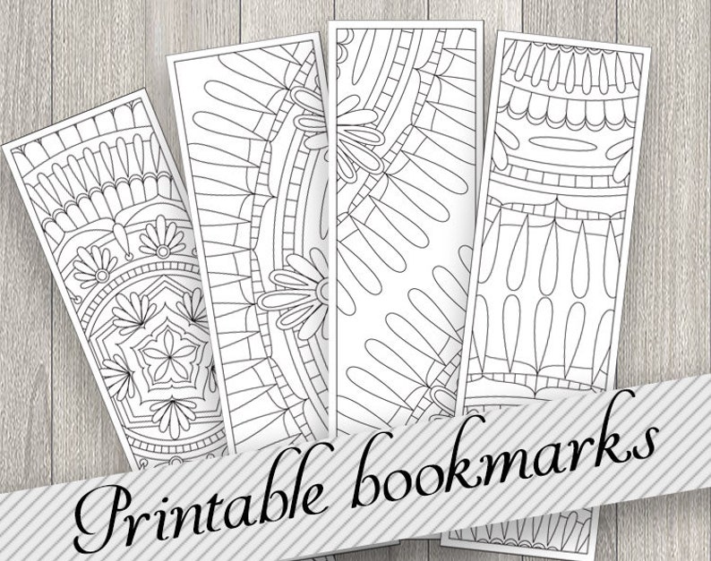 unique bookmarks to print coloring mandala bookmarks for etsy