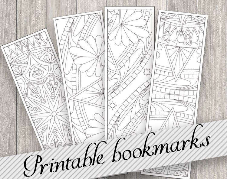 coloring printable bookmarks mandala bookmarks adult etsy