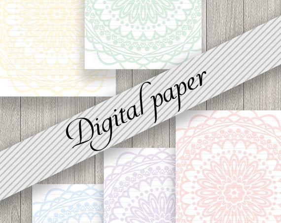 printable stationery Journal pages digital scrapbooking planner inserts Letter writing set Pastel digital paper