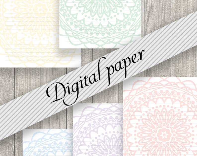 printable stationery Journal pages digital scrapbooking planner inserts Letter writing set Pastel digital paper