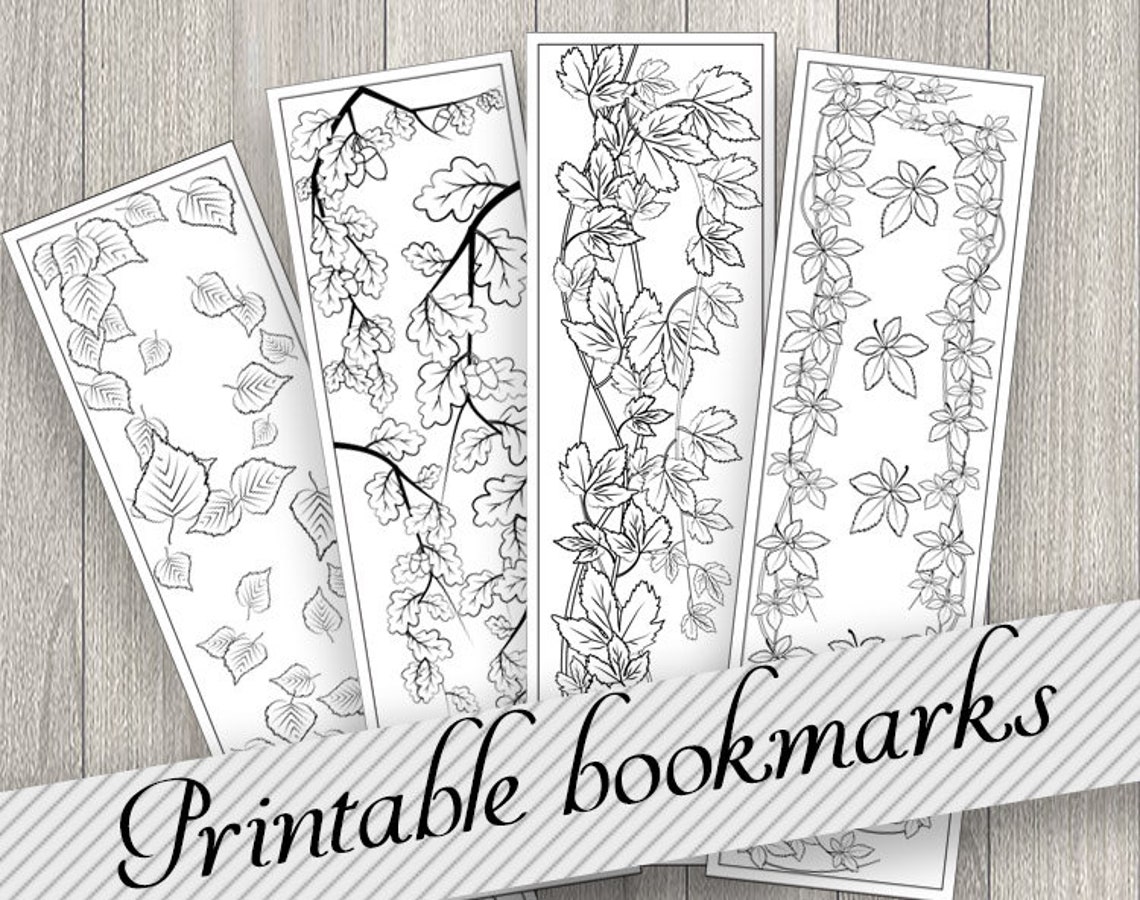 Printable nature coloring bookmarks. Adult coloring page. | Etsy