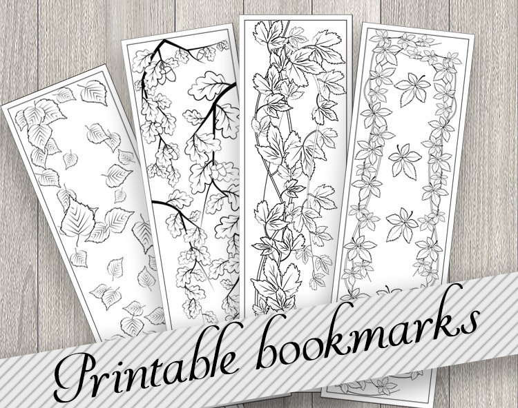 printable nature coloring bookmarks adult coloring page