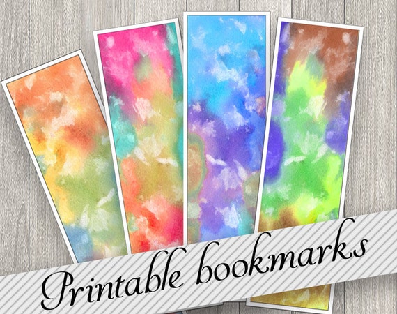watercolor bookmarks for books librarian gift diy printable etsy