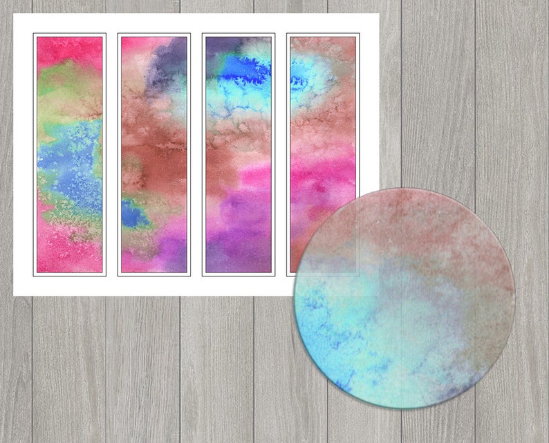 galaxy bookmarks set digital bookmarks to print watercolor etsy