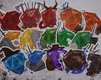 Dungeons and dragons class stickers