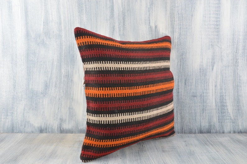 Kilim Rug Sofa Throw Pillow Bohemian Kilim Pillow Home Decor Decorative Throw Pillow 16x16 Vintage Kilim Pillow Kilim Cushion Cover