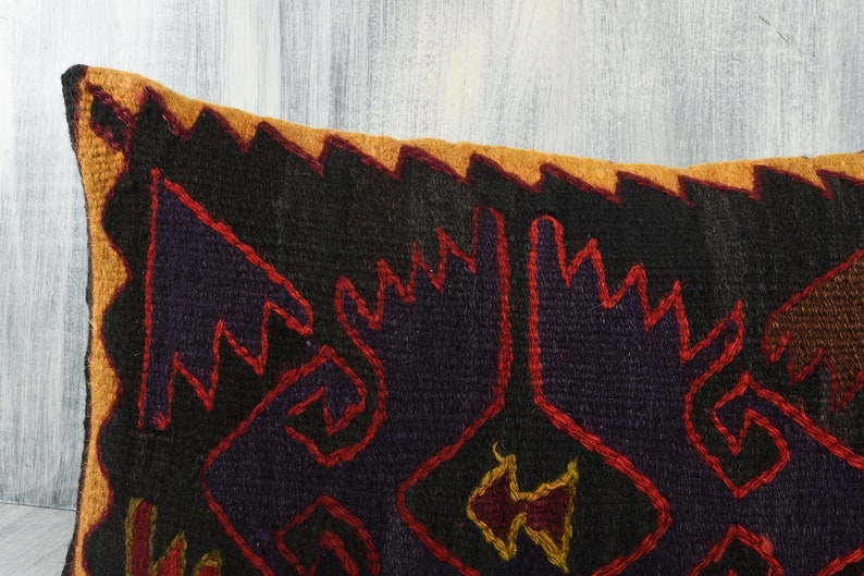 12x24 Kilim Pillow Sofa Throw Pillow Bohemian Kilim Pillow Handwoven Turkish Kilim Pillow Tribal Boho Pillow Cushion Cover Home Decor