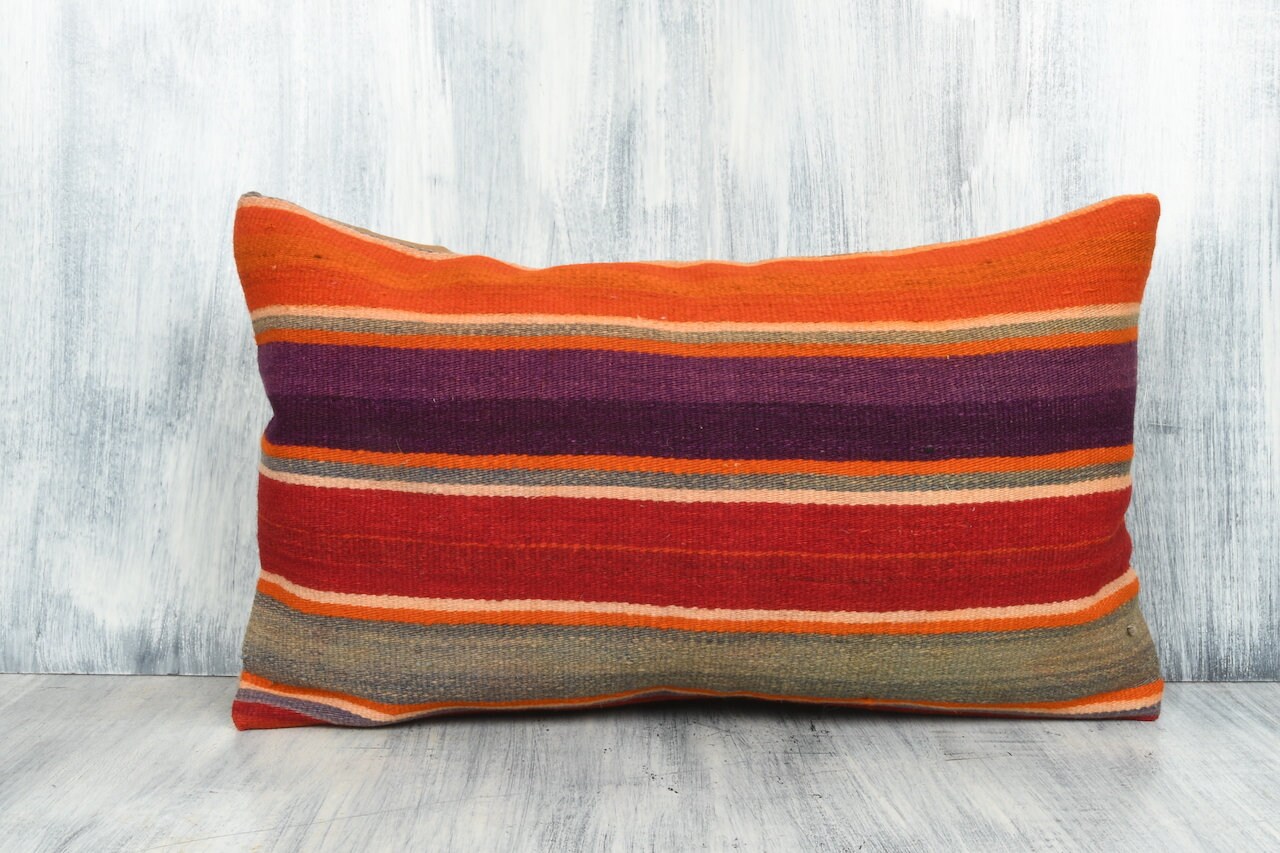 Bohemian Kilim Pillow 12x20 Pillow Case Boho Sham Cover Etsy