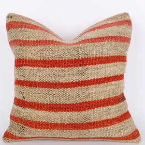 Vintage Kilim Pillow, Turkish Kilim Pillow, Bohemian Kilim Pillow, 16x16 Pillow Case, Home Decor, Antique Pillow, Kilim Cushion Cover