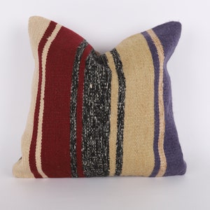 16x16 Anatolian Kilim Pillow, Handmade Carpet Pillow, Ethnic Kilim Pillow, Home Decor, Cushion Cover, Decorative Throw Pillow, Tribal Decor