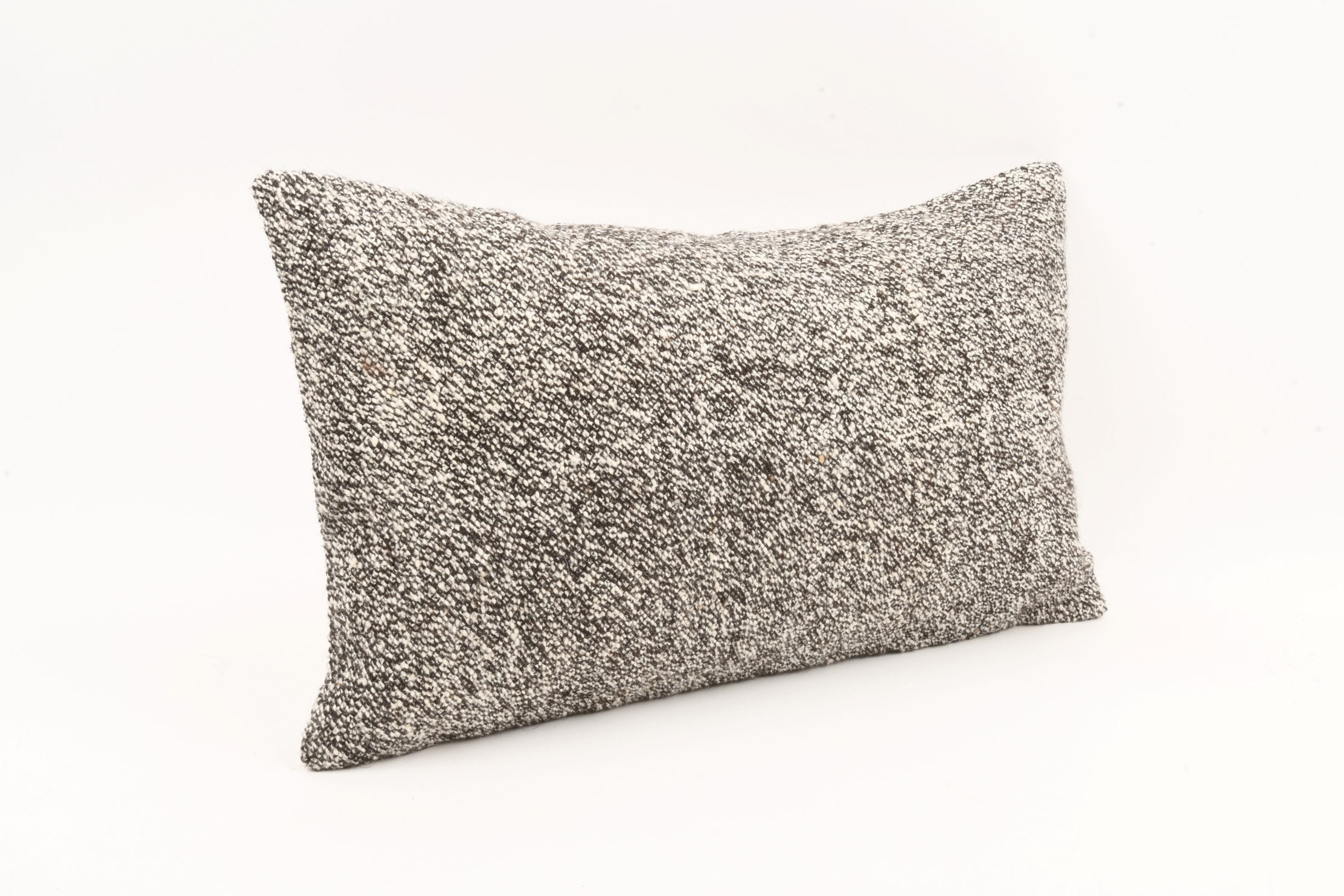 Ethnic Kilim Pillow: 12x20 Turkish Handwoven Wool Cushion