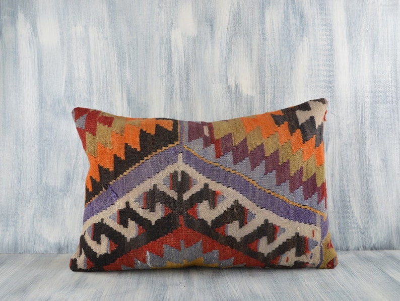 Decorative Throw Pillow Bohemian Carpet Pillow 16x24 Pillow Case Boho Sham Cover Ethnic Kilim Pillow Home Decor Sofa Kilim Pillow