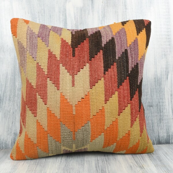 20x20 Sham Cover, Handwoven Turkish Kilim Pillow, Bohemian Kilim Pillow, Home Decor, Decorative Throw Pillow, Outdoor Pillow, Aztec Pillow