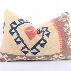 Kelim Kissen, 16x24 Sham Bezug, ethnisches Kelim Kissen, Stammes-Kissen, Handgewebtes Kelim-Kissen, Dekoratives Sofakissen