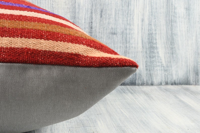 Decorative Throw Pillow Floor Cushion Cover 24x24 Turkish Pillow Cover Boho Carpet Pillow Couch Aztec Pillow Bohemian Kilim Pillow