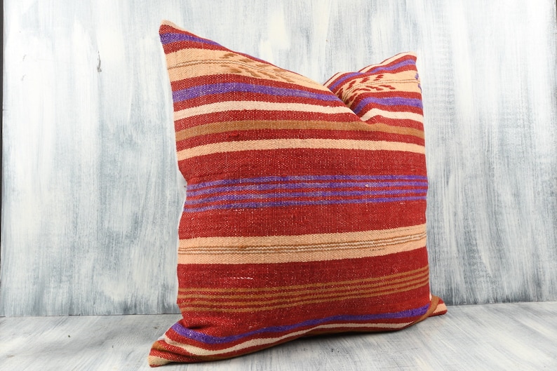 Decorative Throw Pillow Floor Cushion Cover 24x24 Turkish Pillow Cover Boho Carpet Pillow Couch Aztec Pillow Bohemian Kilim Pillow