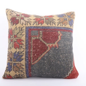 Anatolian Kilim Pillow, 24x24 Handwoven Turkish Kilim Pillow, Bohemian Kilim Pillow, Cushion Cover, Home Decor, Throw Pillow, Sofa Pillow