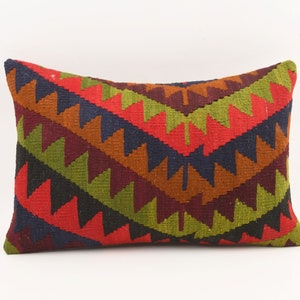 Ethnic Kilim Pillow, 16x24 Pillow Cover, Bohemian Kilim Pillow, Aztec Pillow, Sofa Throw Pillow, Kilim Cushion Cover, Tribal Decor, Beeding